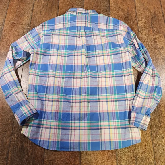 Vineyard Vines Men's Size M Colorful Button Down Plaid Shirt Long Sleeve Preppy - Picture 8 of 8